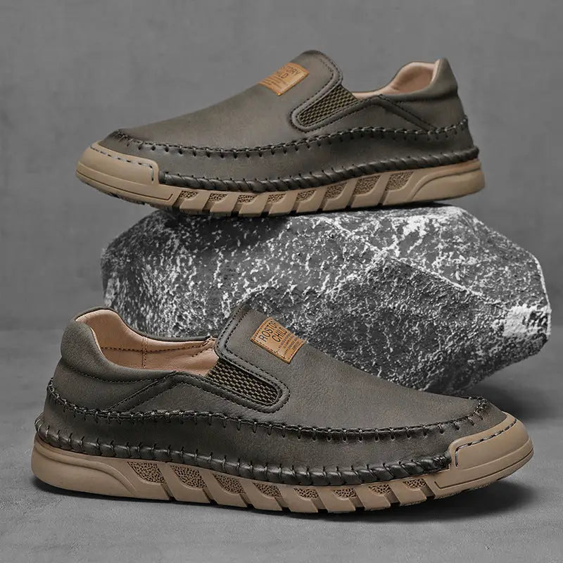 Men’s Leather Shoes Hand-stitched Casual
