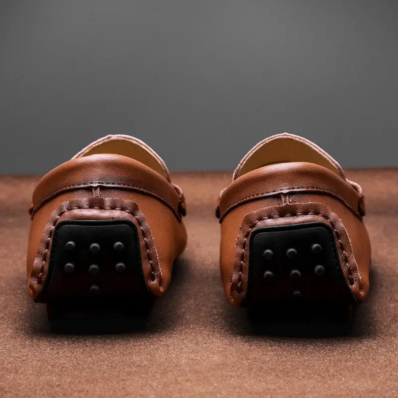 Men’s Plus Size British Fashion Casual Leather Shoes - Brown / 38