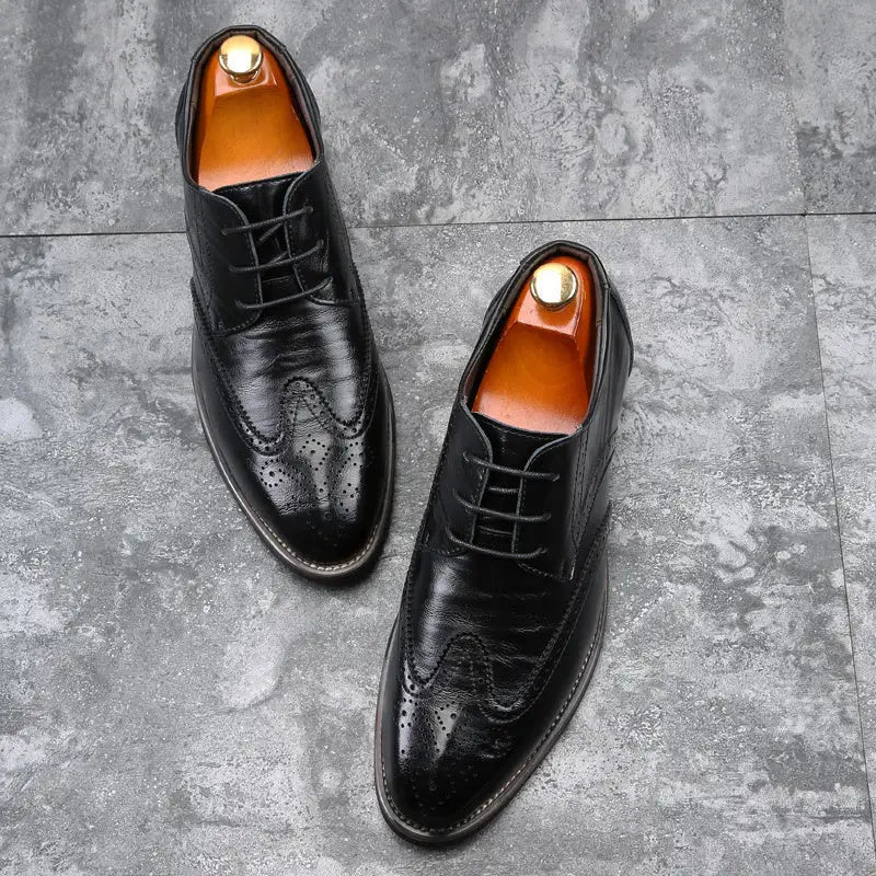 Men’s Plus Size Formal Business Casual Leather Shoes - Blue 12538A shoes / 37