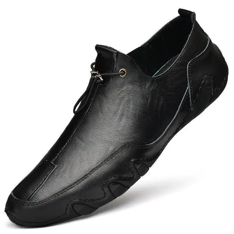 Men’s Plus Size Sports Genuine Leather Leather Shoes - 2082 Black / 38