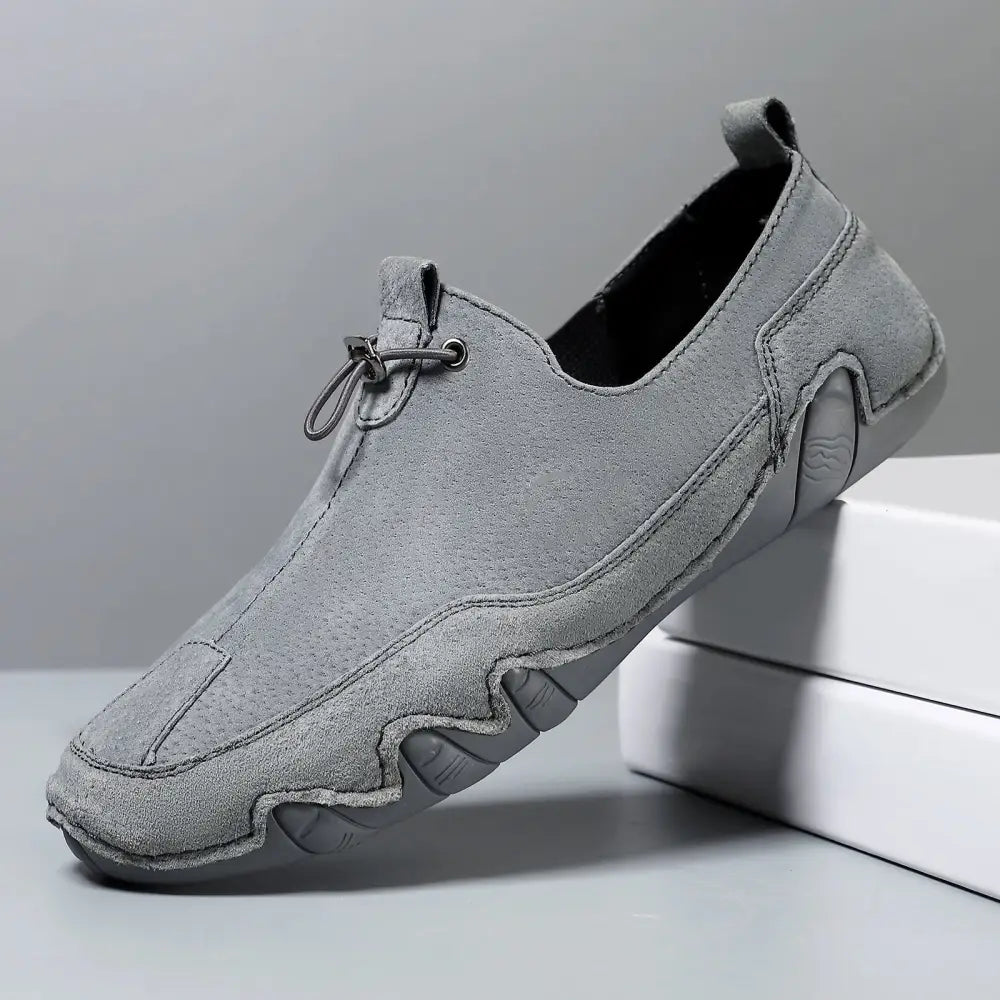 Men’s Plus Size Sports Genuine Leather Leather Shoes - 2082 Gray / 38
