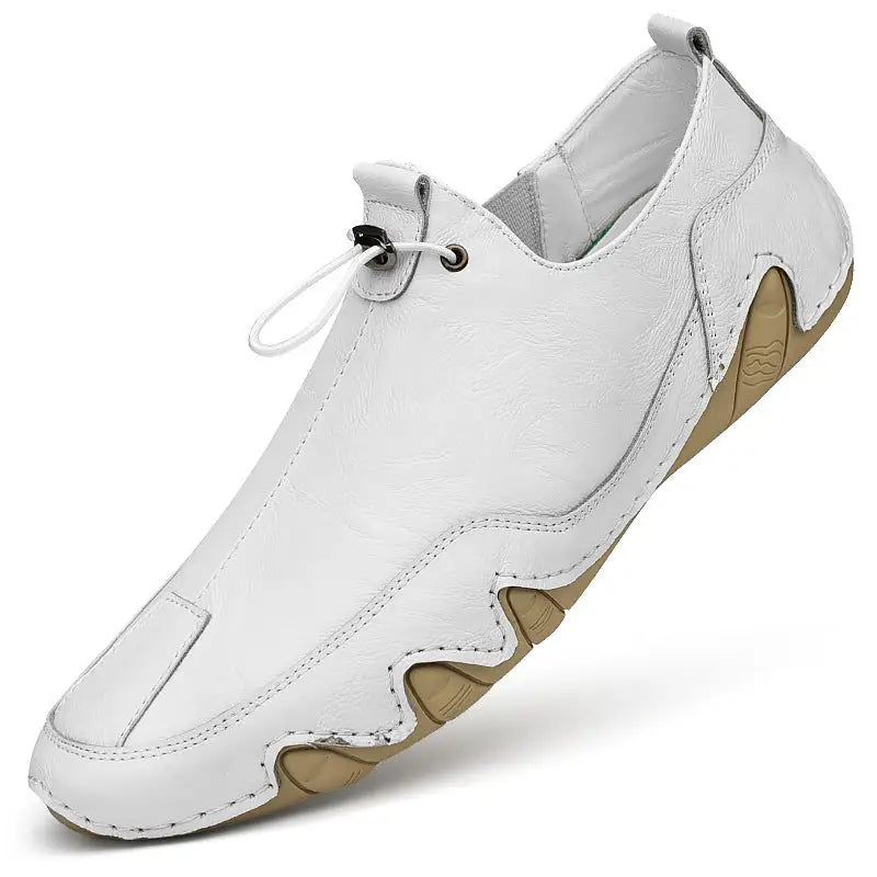 Men’s Plus Size Sports Genuine Leather Leather Shoes - 2082 White / 38