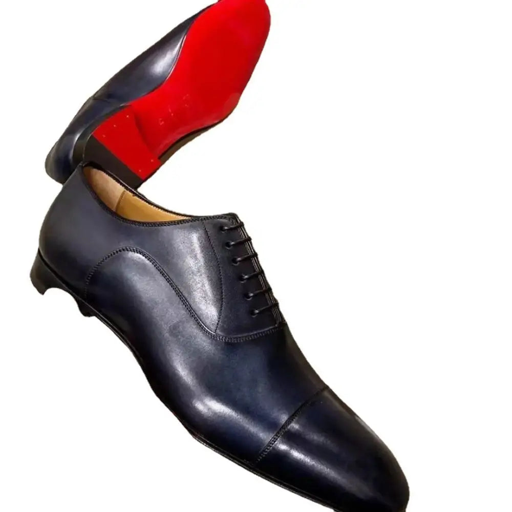 Men’s PU Low Heel Lace Up Business Leather Shoes