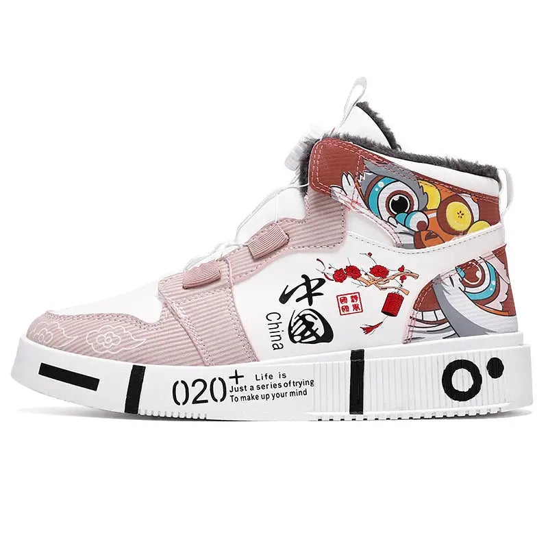 Men’s shoes autumn high top anti slip board shoes men’s styles spring and autumn styles student casual sports shoes