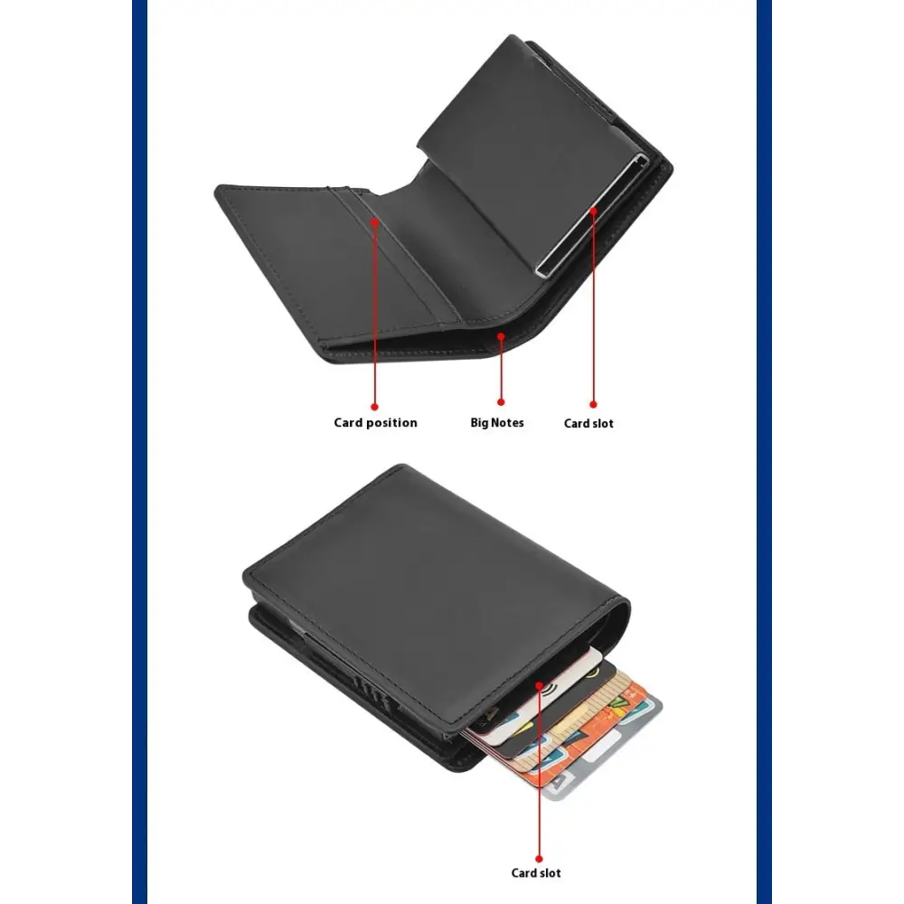 Men's Short Automatic Pop-up Aluminum Alloy Card Package Anti-theft Swiping Anti-magnetic Card Cover Cassette Beyond Trends Hub
