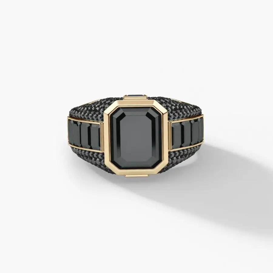 Men’s Simple Alloy Inlaid Zircon Ring