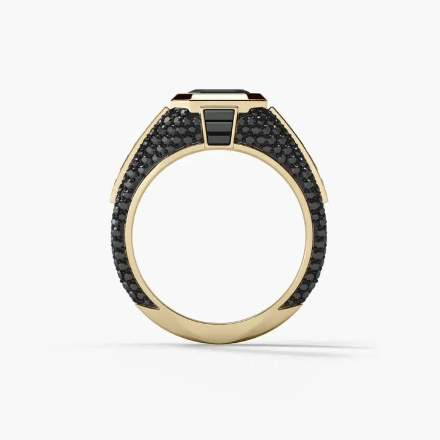 Men’s Simple Alloy Inlaid Zircon Ring