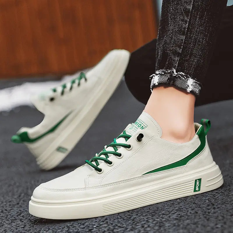 Men's Spring And Autumn Leather Casual Sneakers Beyond Trends Hub