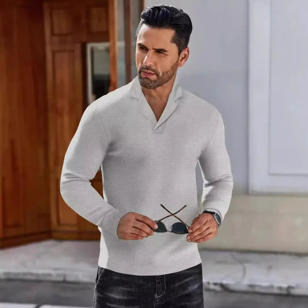 Men’s Suit Collar Solid Color Casual Shirt Beyond Trends Hub