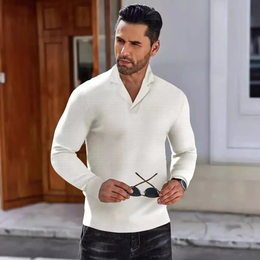 Men’s Suit Collar Solid Color Casual Shirt Beyond Trends Hub