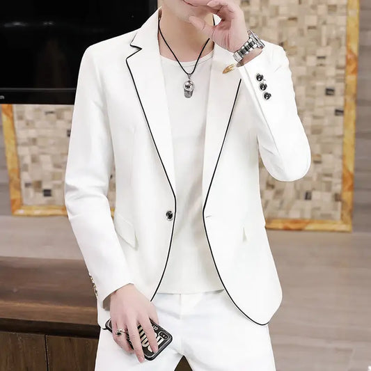 Men’s Suits Slim Korean Style Small Suits - White / M