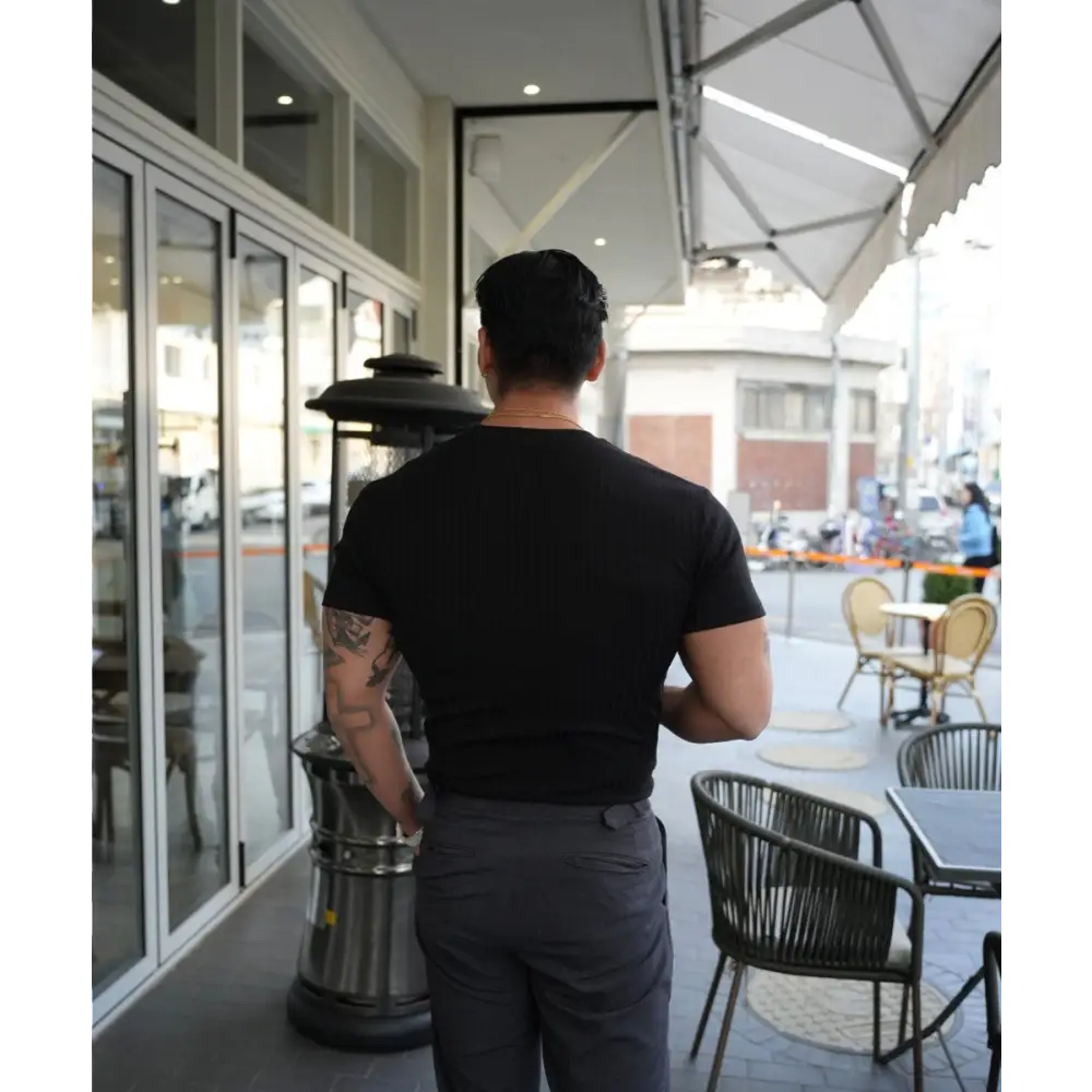 Men’s Summer Sports Fitness Casual Round Neck Stretch Crew Neck Short Sleeve