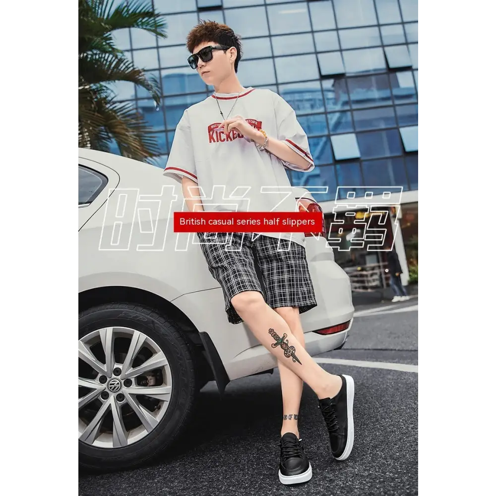 Men's Summer Wear Breathable Deodorant Slip-on Lofter Half Slippers Casual Sports Heel-free Fashion Shoes Beyond Trends Hub