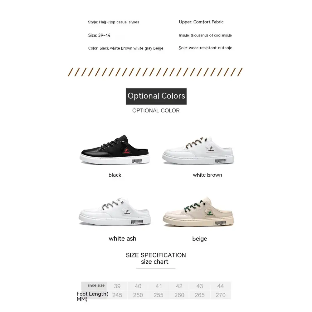 Men's Summer Wear Breathable Deodorant Slip-on Lofter Half Slippers Casual Sports Heel-free Fashion Shoes Beyond Trends Hub