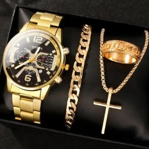 Men’s Temperament Business Watch All-match Cross Steel Belt