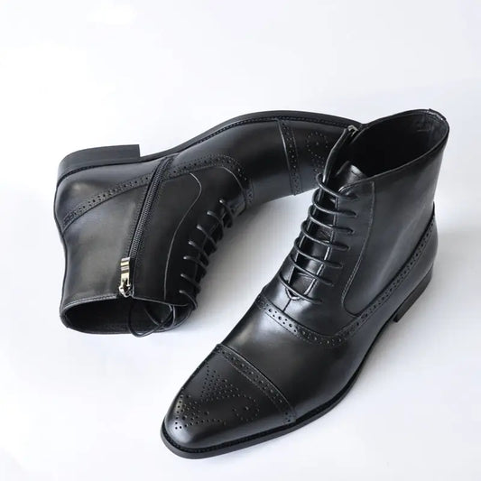 Men’s three-joint polishing high-top leather shoe cloth