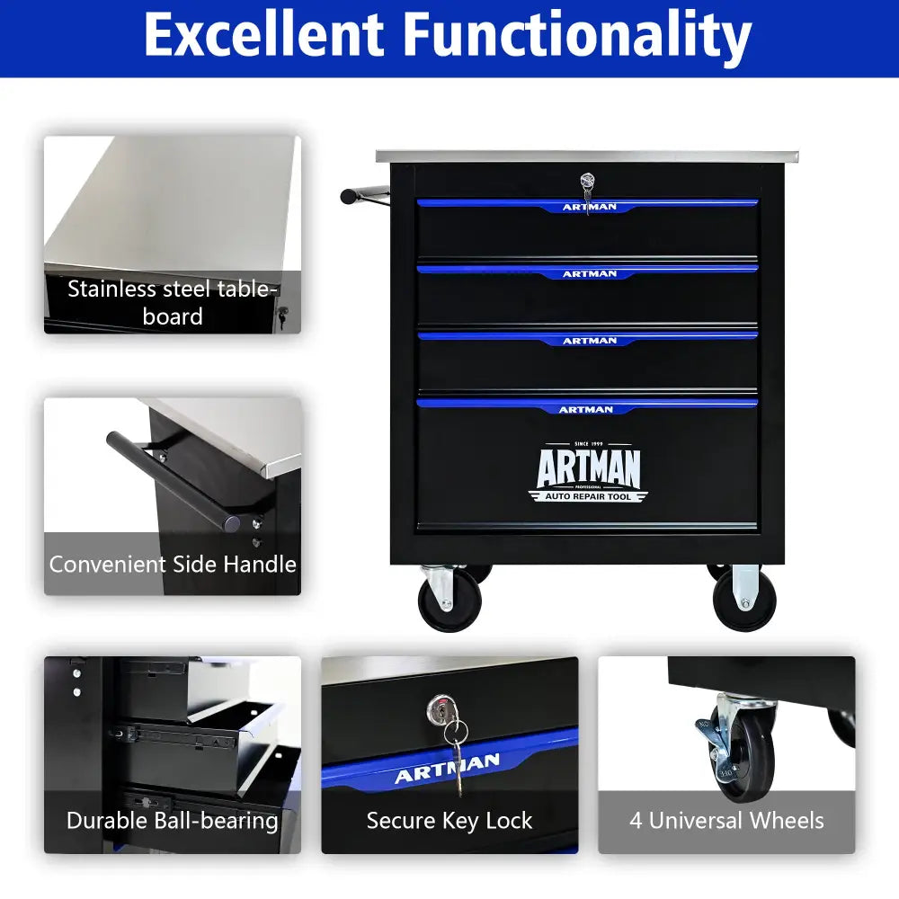 Metal Multi-tool Cart - BlackBlue - 5