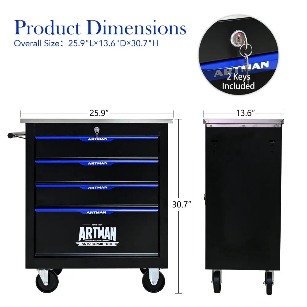 Metal Multi-tool Cart - BlackBlue - 5