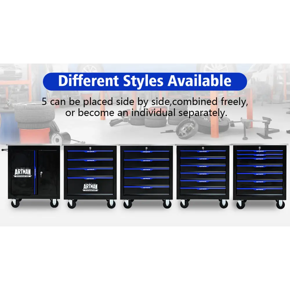 Metal Multi-tool Cart - BlackBlue - 5
