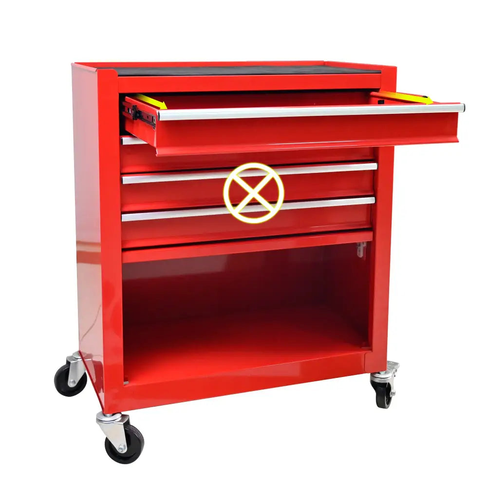 Metal Tool Cabinet With Tool Set - Red - 5