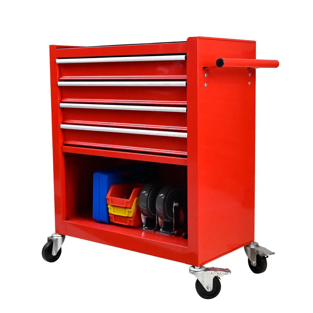 Metal Tool Cabinet With Tool Set - Red - 5