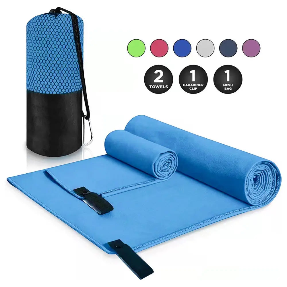 Microfiber Travel Towels Assorted Size Quick Dry Sweat Absorption Widely Used Bath Towel for Gym Sports Outdoor Sky