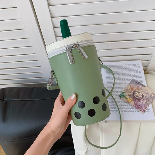 Milk Tea Personalized Small Bags Women's New Fashion Messenger Phone Bag Cute Girl Bucket Backpack - Beyond Trends Hub 