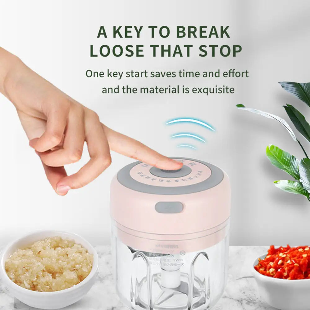 Mini Electric Garlic Chopper USB Charging Ginger Masher Machine Sturdy Durable Chili Vegetable Crusher Kitchen Tool Beyond Trends Hub