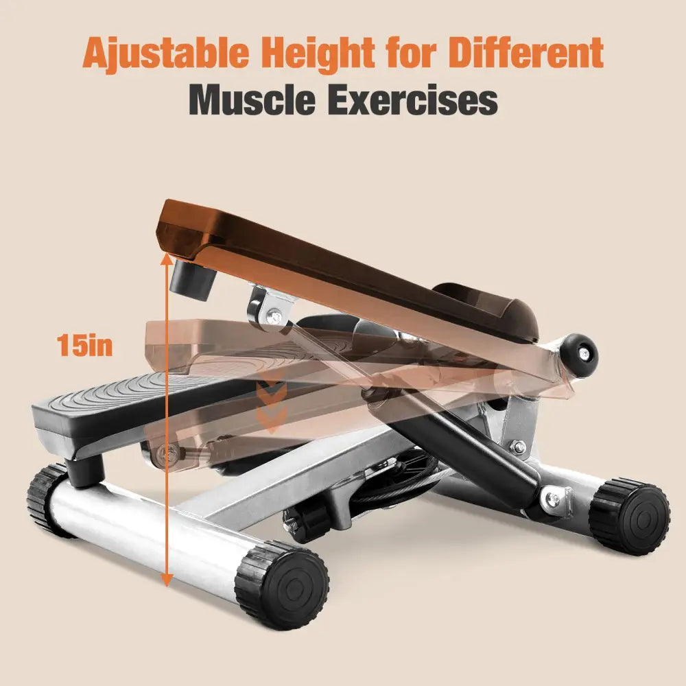 Mini Stepper With Resistance Band - Gray - 5