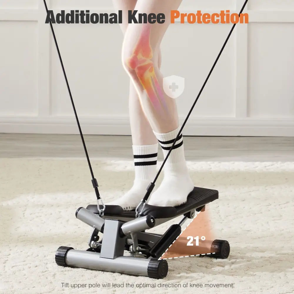 Mini Stepper With Resistance Band - Gray - 5