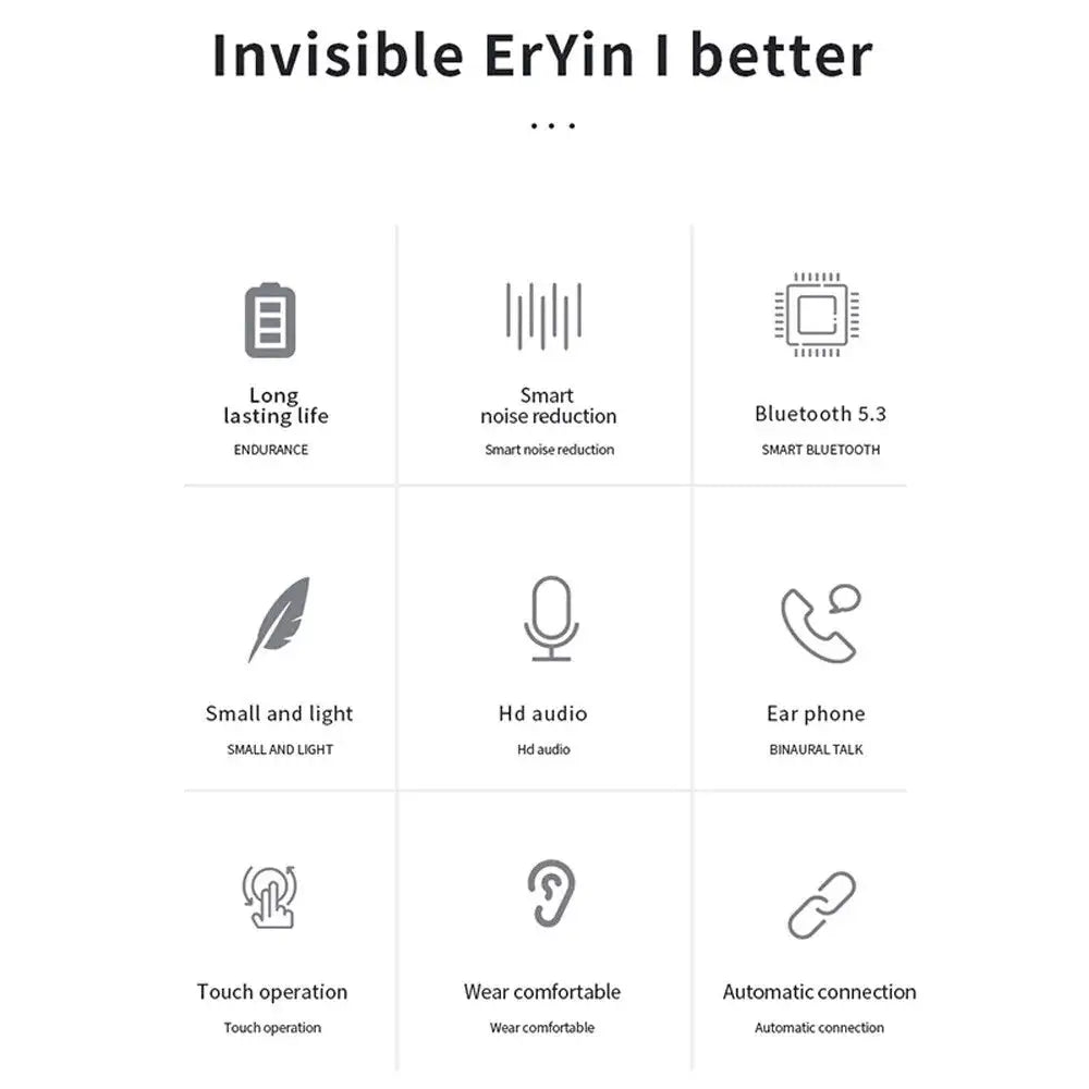 Mini Wireless Earbuds - Earbud Headphones With Digital Display Bluetooth Earbuds TWS 5.3 Wireless Headphones Earphone
