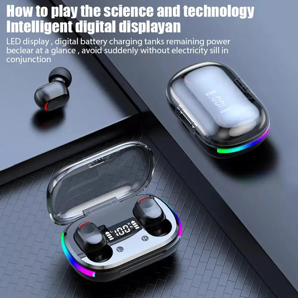 Mini Wireless Earbuds - Earbud Headphones With Digital Display Bluetooth Earbuds TWS 5.3 Wireless Headphones Earphone