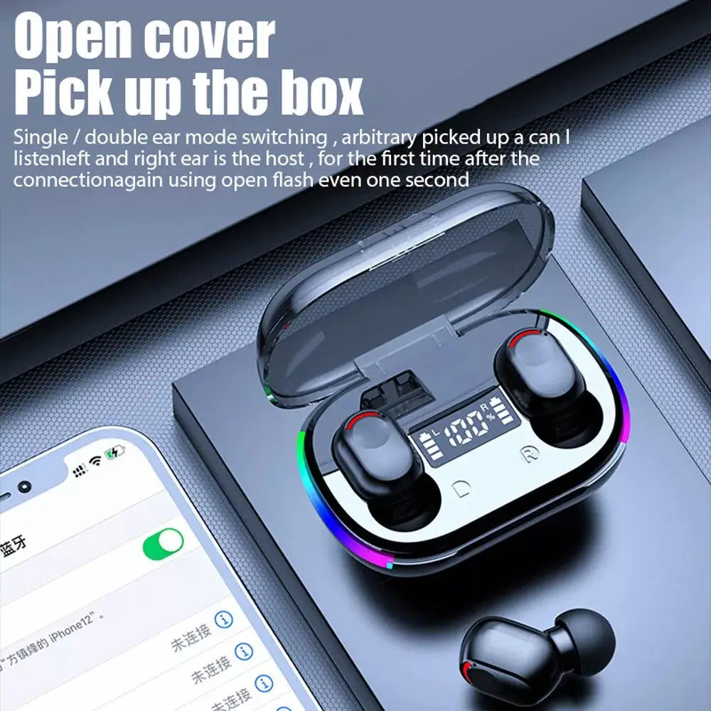 Mini Wireless Earbuds - Earbud Headphones With Digital Display Bluetooth Earbuds TWS 5.3 Wireless Headphones Earphone