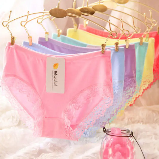 Modal Bamboo Charcoal Fiber Underwear Black Red Lace Underwear Women's Underwear Beyond Trends Hub