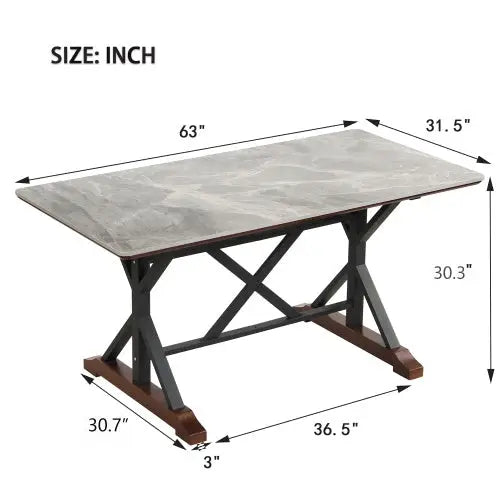 Modern Dining Table For 6-8 7 Piece Kitchen Dining Table Set Gray Sintered Stone Dining Table With 6 Tufted Upholstered