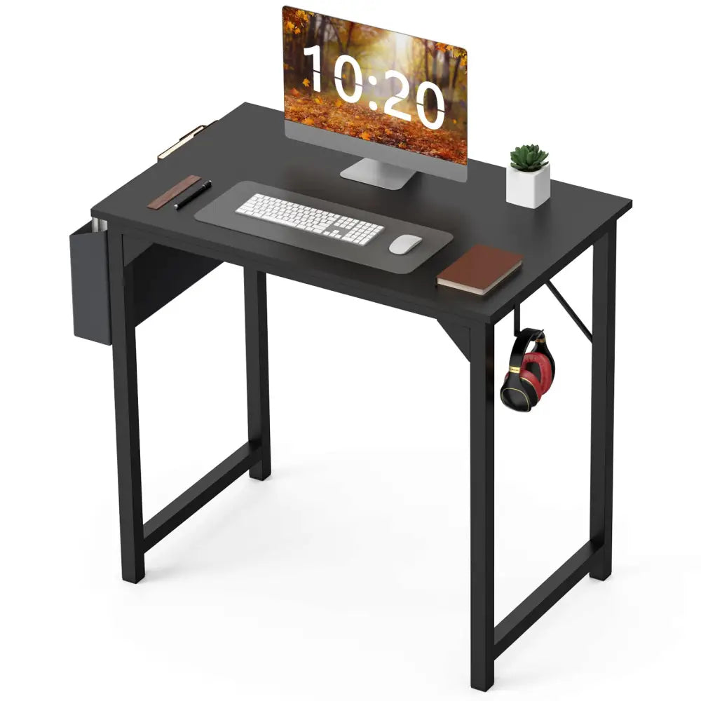Modern Minimalist Style Computer Desk For Home Office - 30Inches Black - 5