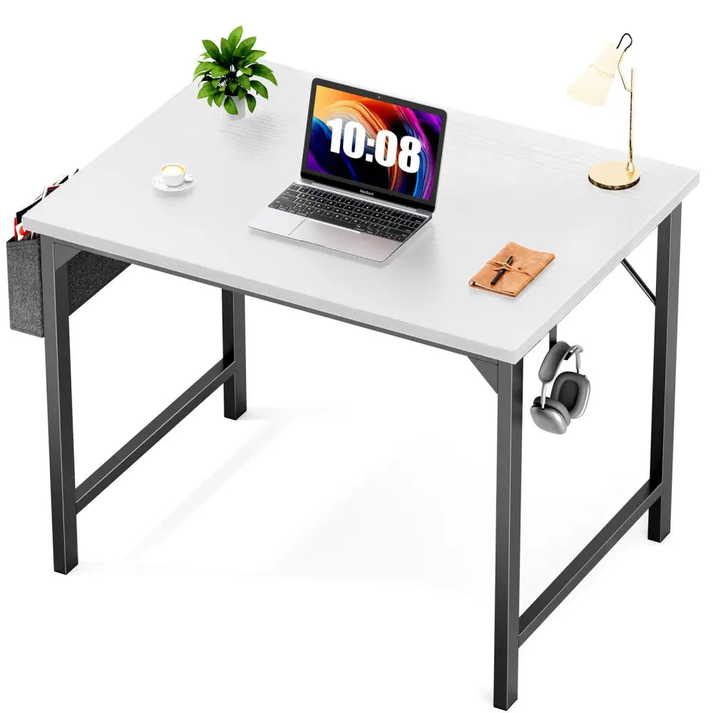 Modern Minimalist Style Computer Desk For Home Office - 30Inches white - 5