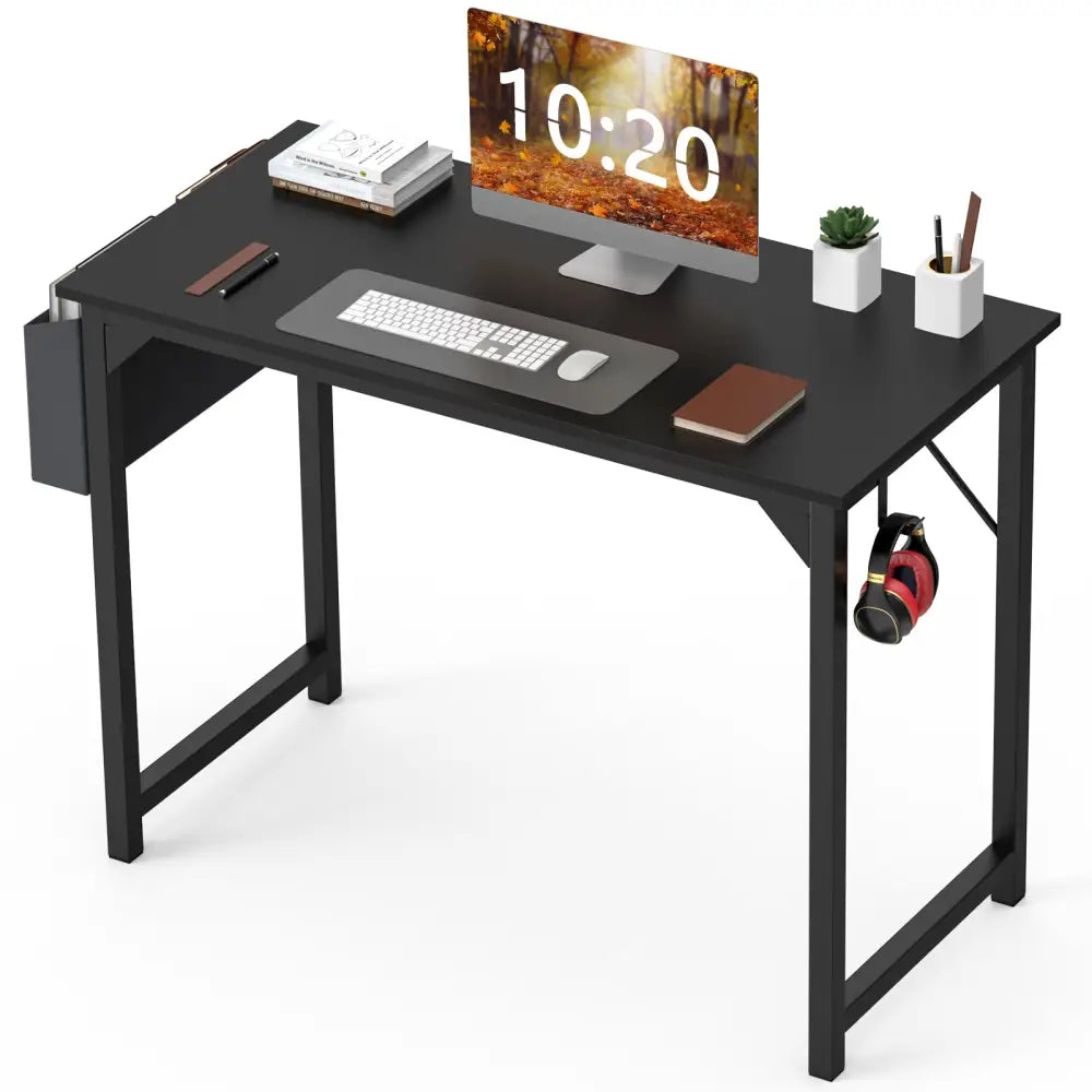 Modern Minimalist Style Computer Desk For Home Office - 40Inches Black - 5