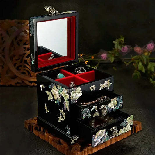 Mother-of-pearl Lacquer Wooden Jewellery Box - Beyond Trends Hub 
