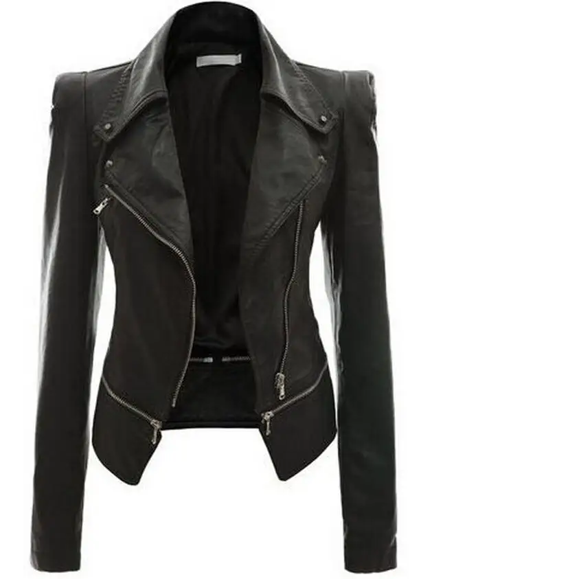 Motorcycle leather jacket jacket zipper two leather jacket