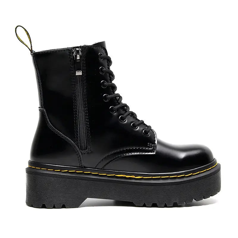 Muffin Bottom Lace-up Motorcycle Boots Beyond Trends Hub