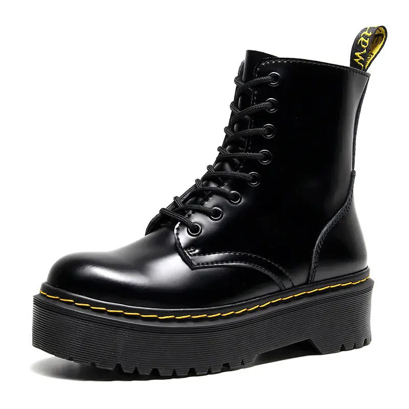 Muffin Bottom Lace-up Motorcycle Boots Beyond Trends Hub