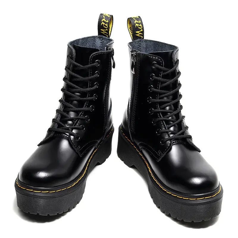 Muffin Bottom Lace-up Motorcycle Boots Beyond Trends Hub