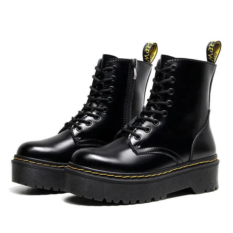 Muffin Bottom Lace-up Motorcycle Boots Beyond Trends Hub