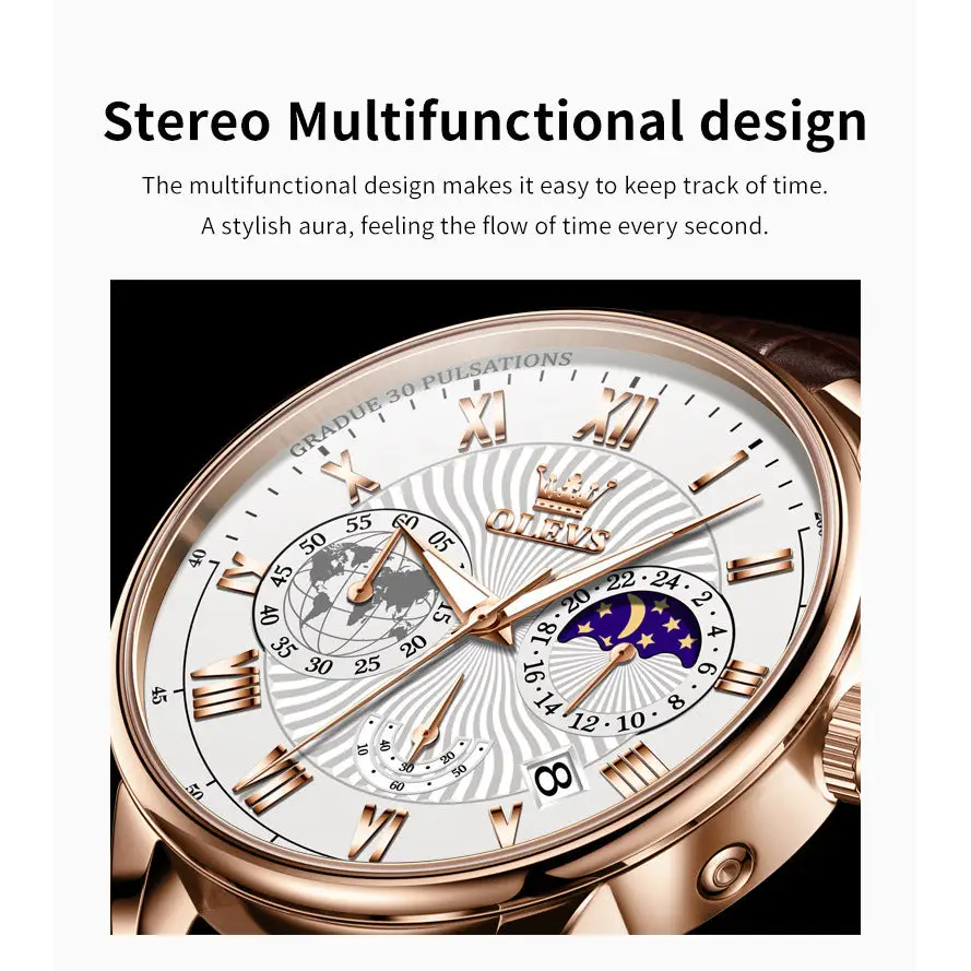 Multifunctional Business Quartz Watch Luminous Men