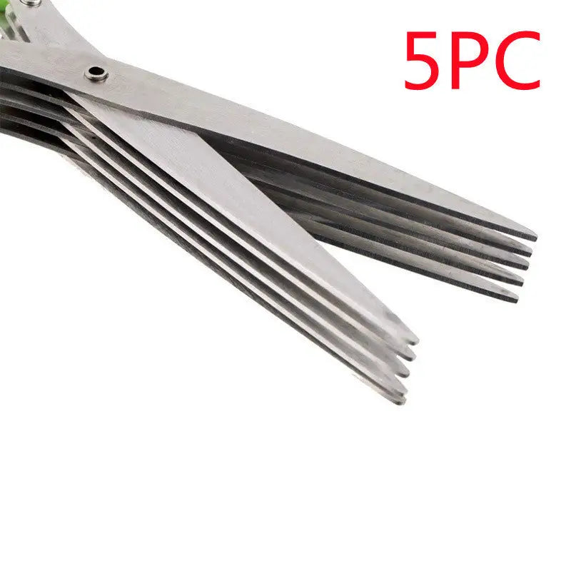 Multifunctional Multi-layer Green Onion Scissors Stainless Steel Onion Cutting Knife Herb Seaweed Spice Scissors Kitchen Scissor Kitchen Gadgets Beyond Trends Hub
