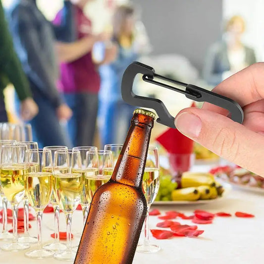 Multifunctional Stainless Steel D-type Hook Climbing Buckle Bottle Opener - Beyond Trends Hub 