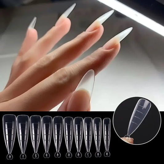 Nail Art Sheets Ultra-thin Non-marking Water Drop Pointed Ballet Coffin Trapezoid  Sheets 100 Pieces Box  Sheets with Scale - Beyond Trends Hub 