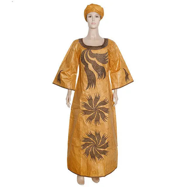 New African Dresses For Women 4xl 5xl Plus Size - Orange / L