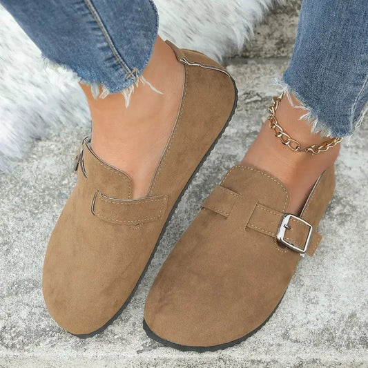 New Boston Clogs Shoes for Women Cork Footbed Sneakers Female Suede Mules Shoes with Arch Support Beach Shoes Zapatos